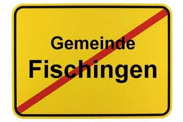 Illustration eines Ortsschildes der Gemeinde Fischingen in Baden-Württemberg