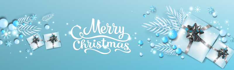 merry christmas hand lettering inscription to winter holiday design