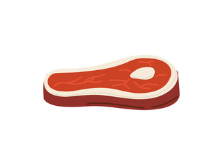 Slice of steak, fresh meat. Beef tenderloin. Vector cartoon illustration