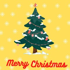 christmas card with christmas tree