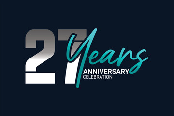 anniversary set in blue and gray on a dark blue background for a festive moment