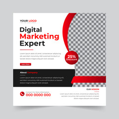 Editable Professional digital business agency marketing social media post and banner template design. Promotion Corporate advertising Web Banner Ads Stories flyer poster vector