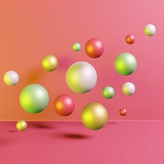 球　カラフル　3D　クリスマス