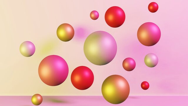 球　カラフル　ピンク　3D