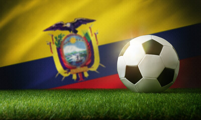 Ecuador national team background with ball and flag - obrazy, fototapety, plakaty
