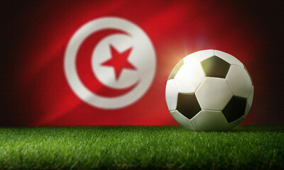 Tunisia national team background with ball and flag