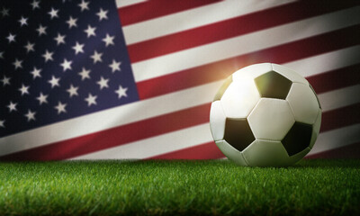 Naklejka premium United States national team background with ball and flag