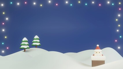 Fototapeta na wymiar サンタクロース　テンプレート　クリスマス　3D