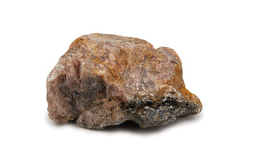 The mineral andalusite is brownish in color with white veins