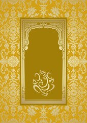 Ganesha, wedding card, royal Rajasthan, India	