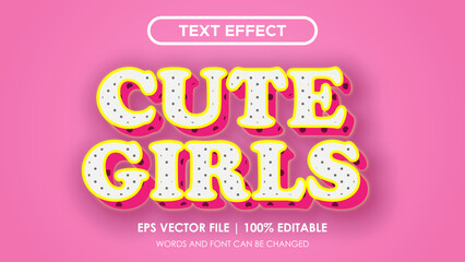 Cute Girls Light Text Effect Fully Editable