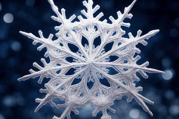 Extreme close up of snowflake structure and natural, Wallpaper background.