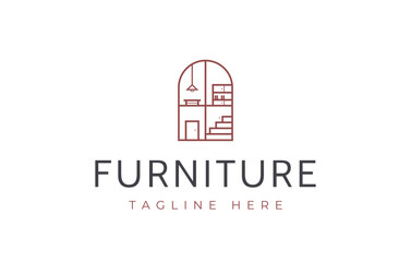 Furniture Gallery Interior Room Logo Design