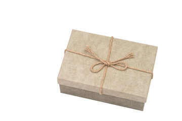 Brown paper giftbox isolated