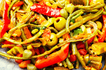 Sauce vegetable stew, close up