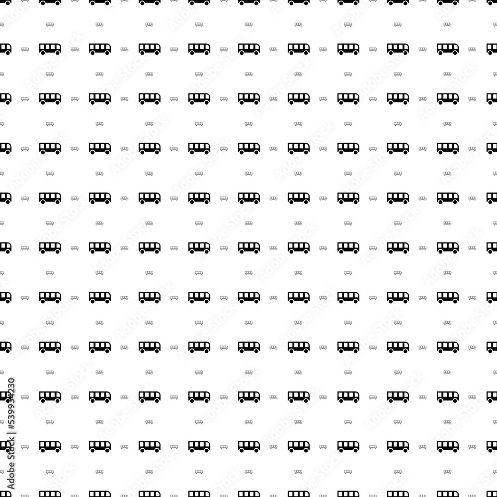 Poster square seamless background pattern from black bus symbols are different sizes and opacity. the patte