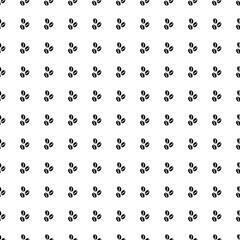 Square seamless background pattern from black coffee beans symbols. The pattern is evenly filled. Vector illustration on white background