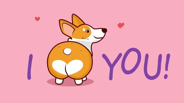 I love you, butt shaking Welsh Corgie