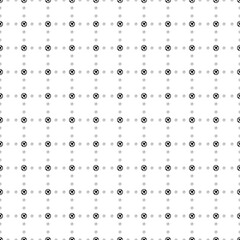 Fototapeta na wymiar Square seamless background pattern from geometric shapes are different sizes and opacity. The pattern is evenly filled with small black no left turn signs. Vector illustration on white background
