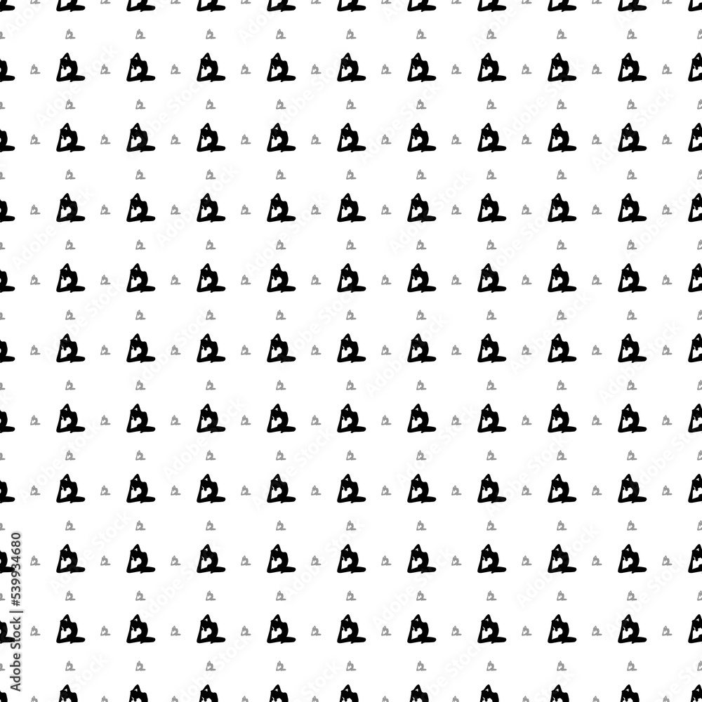 Poster square seamless background pattern from black yoga stretching pose symbols are different sizes and o