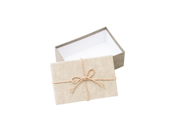 Brown paper giftbox isolated