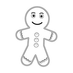 Gingerbread Man. Hand drawn Christmas cookies. Christmas biscuit man.