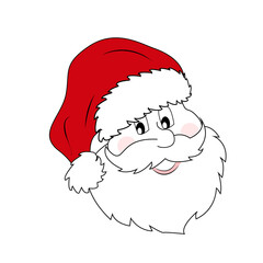 Head of Santa Claus. Christmas, new year, winter, holiday. Postcard, banner.