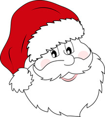 Head of Santa Claus. Christmas, new year, winter, holiday. Postcard, banner.