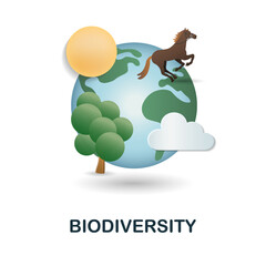 Biodiversity icon. 3d illustration from esg collection. Creative Biodiversity 3d icon for web design, templates, infographics and more