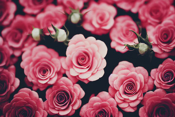 Closeup photography of a a bunch of Pink Red Roses