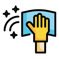 hand glove washing clean filled outline icon