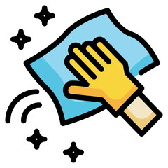 glove wash cleaning filled outline icon