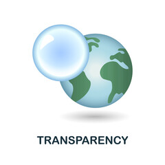Fototapeta premium Transparency icon. 3d illustration from esg collection. Creative Transparency 3d icon for web design, templates, infographics and more