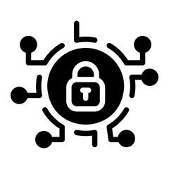 cyber security glyph icon