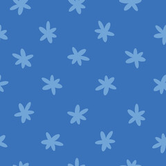 Fototapeta na wymiar seamless abstract pattern. light blue flowers. blue background. vector texture. fashionable print for textiles and wallpaper.