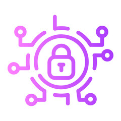 cyber security gradient icon