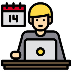 Work at home filled outline icon
