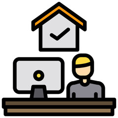 Working at home filled outline icon