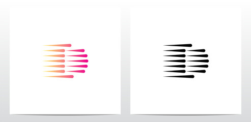 Horizontal Teardrop Shapes Letter Logo Design D