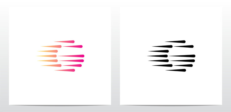 Horizontal Teardrop Shapes Letter Logo Design G