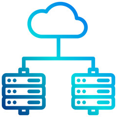 Cloud hosting outline icon