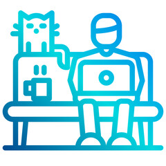 work from home outline icon