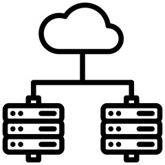 Cloud hosting outline icon