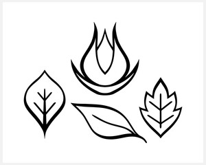 Doodle leaf icon isolated. Eco clip art. Laurel vector stock illustration. EPS 10
