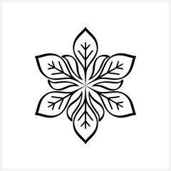 Doodle leaf mandala. Coloring page book isolated. Hand drawn clipart line. Sketch vector stock illustration. EPS 10