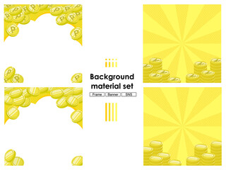 背景素材 コイン ポイント お金 黄色 透過PNG 
 Background material coin point money yellow Transparent PNG