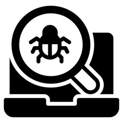 software error bug malware solid glyph icon