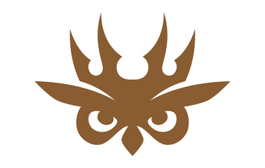 Owl Bird King Logo Design Template