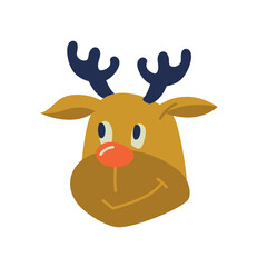 Deer. Image of an animal in a flat style. Christmas mood. Vector image.