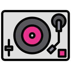 Turntable filled outline icon